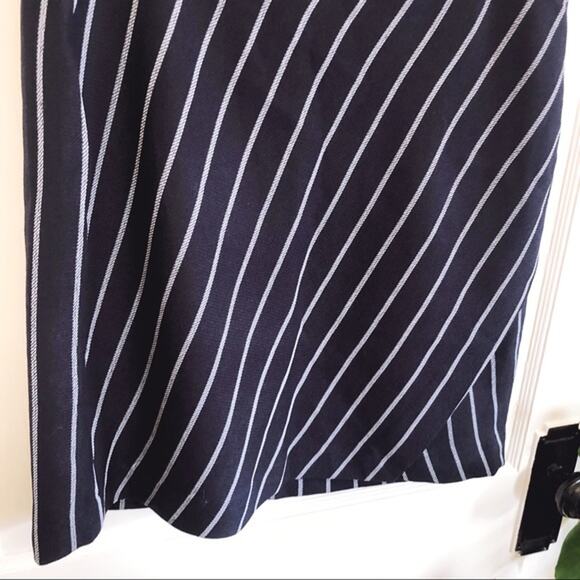 Banana Republic Navy Stripe Wrap A-Line Skirt - Picture 5 of 14